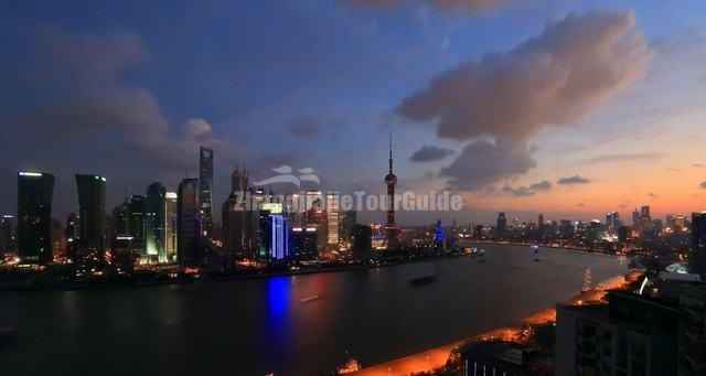 The Bund Charming Night Scene Shanghai