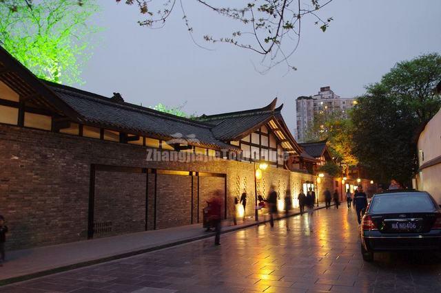 Wide and Narrow Alley Night Scene