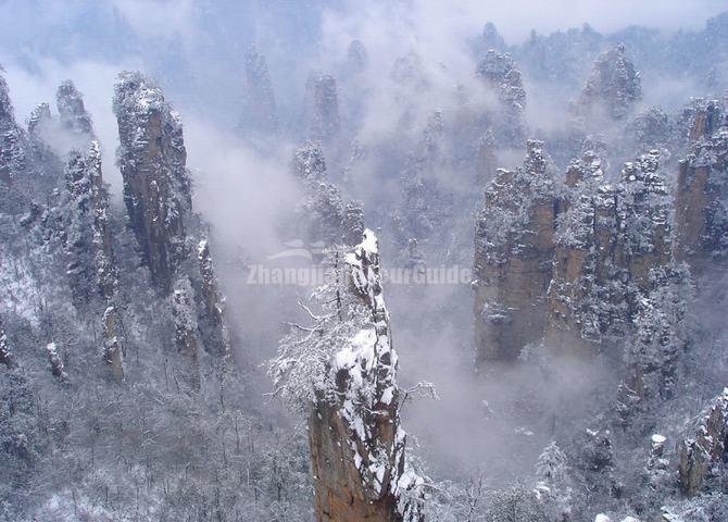 Zhangjiajie National Forest Park in Snow